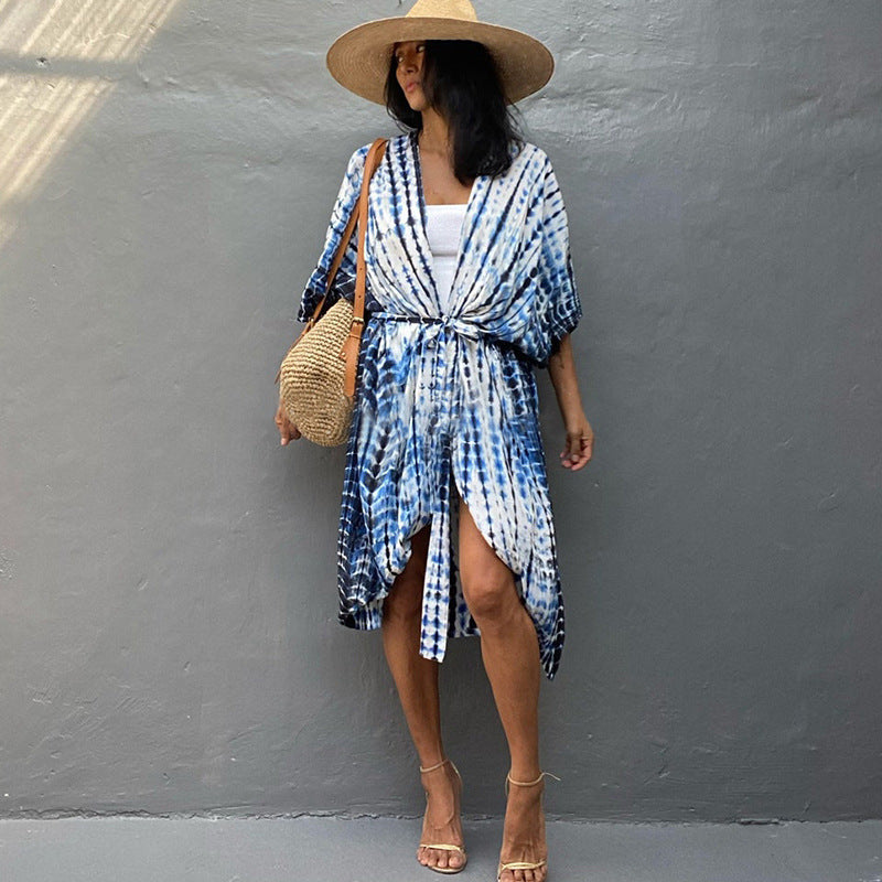 DMT | Glamouröse Sonnenschutz Resort Strandkleid Cover Up