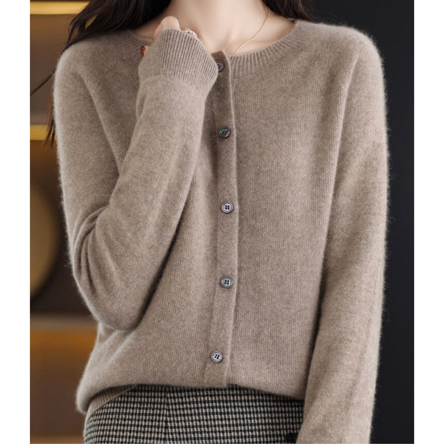 DMT | Damen Rundhals Cardigan Pullover