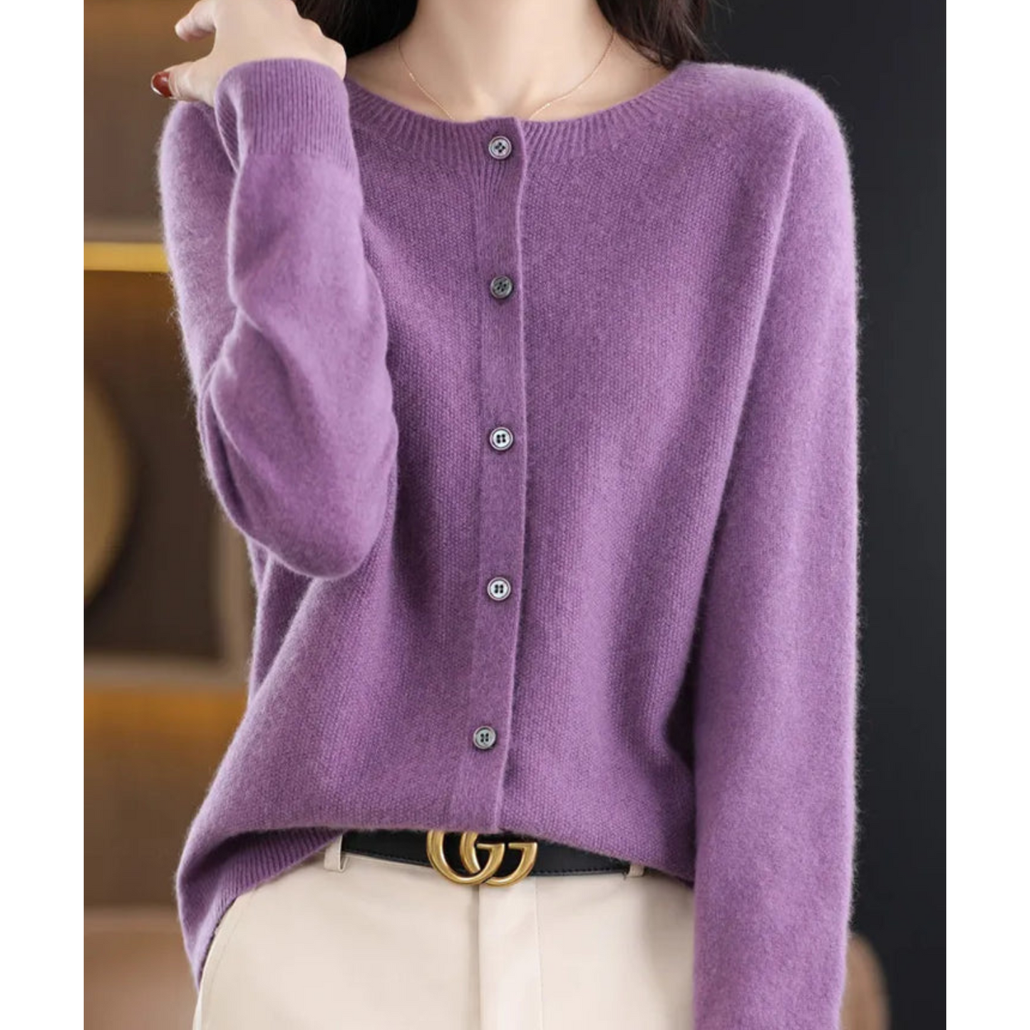 DMT | Damen Rundhals Cardigan Pullover