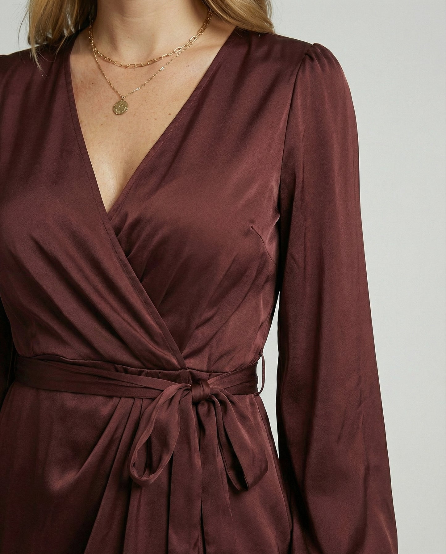 Elegantes Wickelkleid Damen Midi