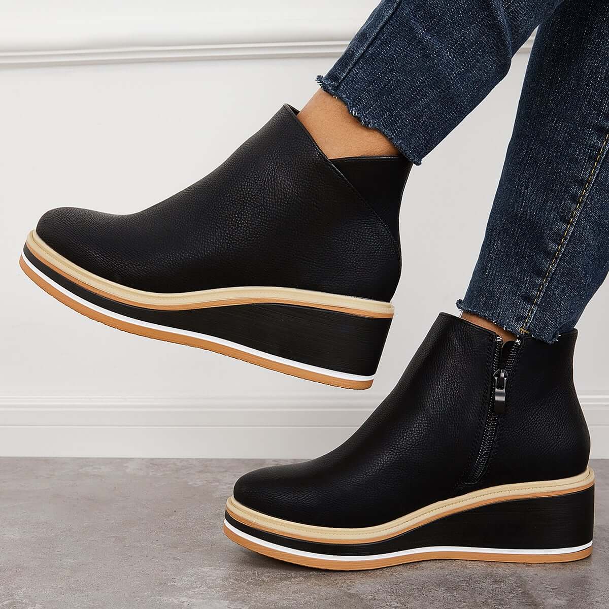 DMT | Stilvolle Stiefeletten mit Zipper und Plateau