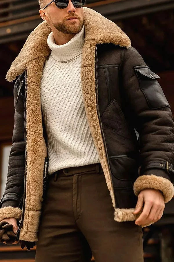 DMT | Camel Stilvolle Fliegende Lederjacke Für Männer
