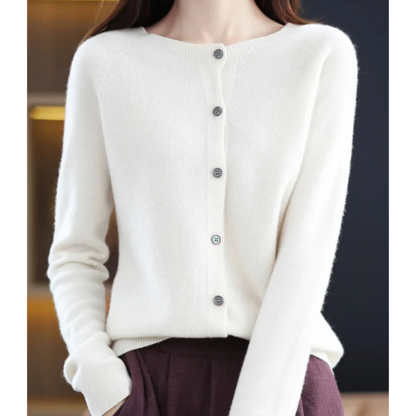 DMT | Damen Rundhals Cardigan Pullover