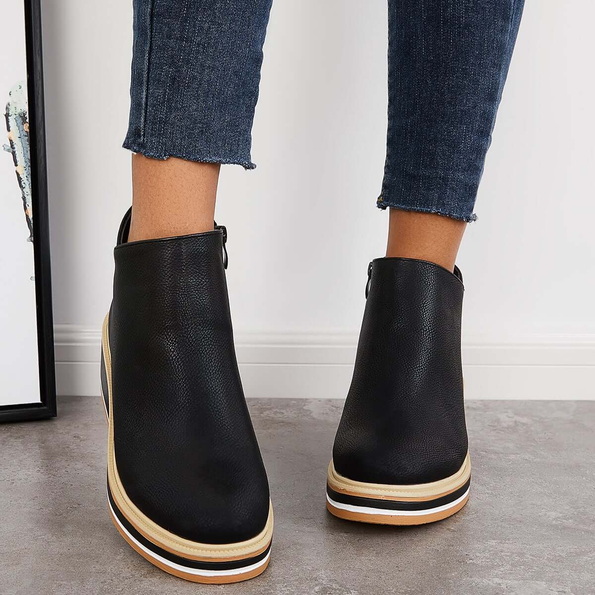 DMT | Stilvolle Stiefeletten mit Zipper und Plateau