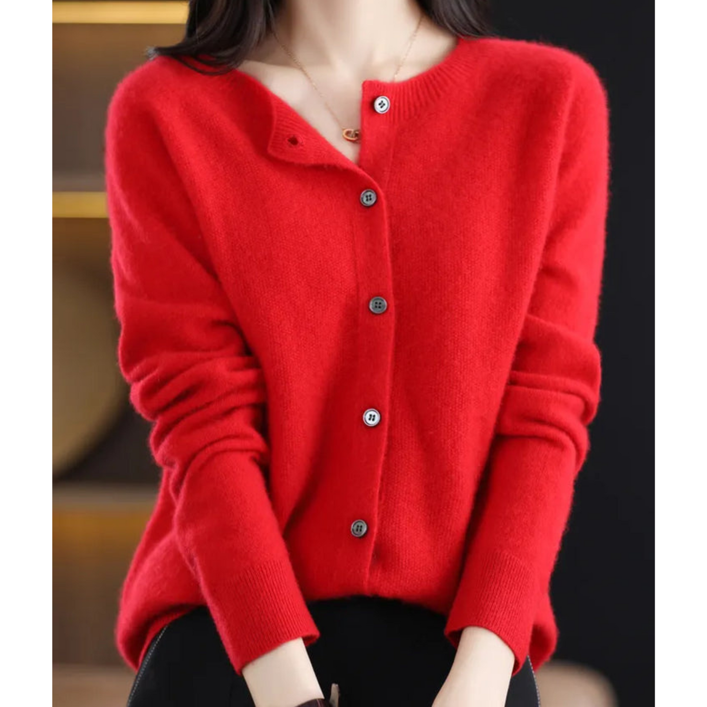 DMT | Damen Rundhals Cardigan Pullover