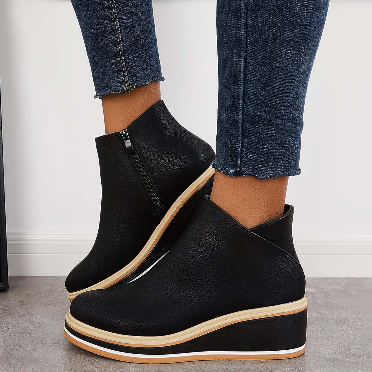 DMT | Stilvolle Stiefeletten mit Zipper und Plateau