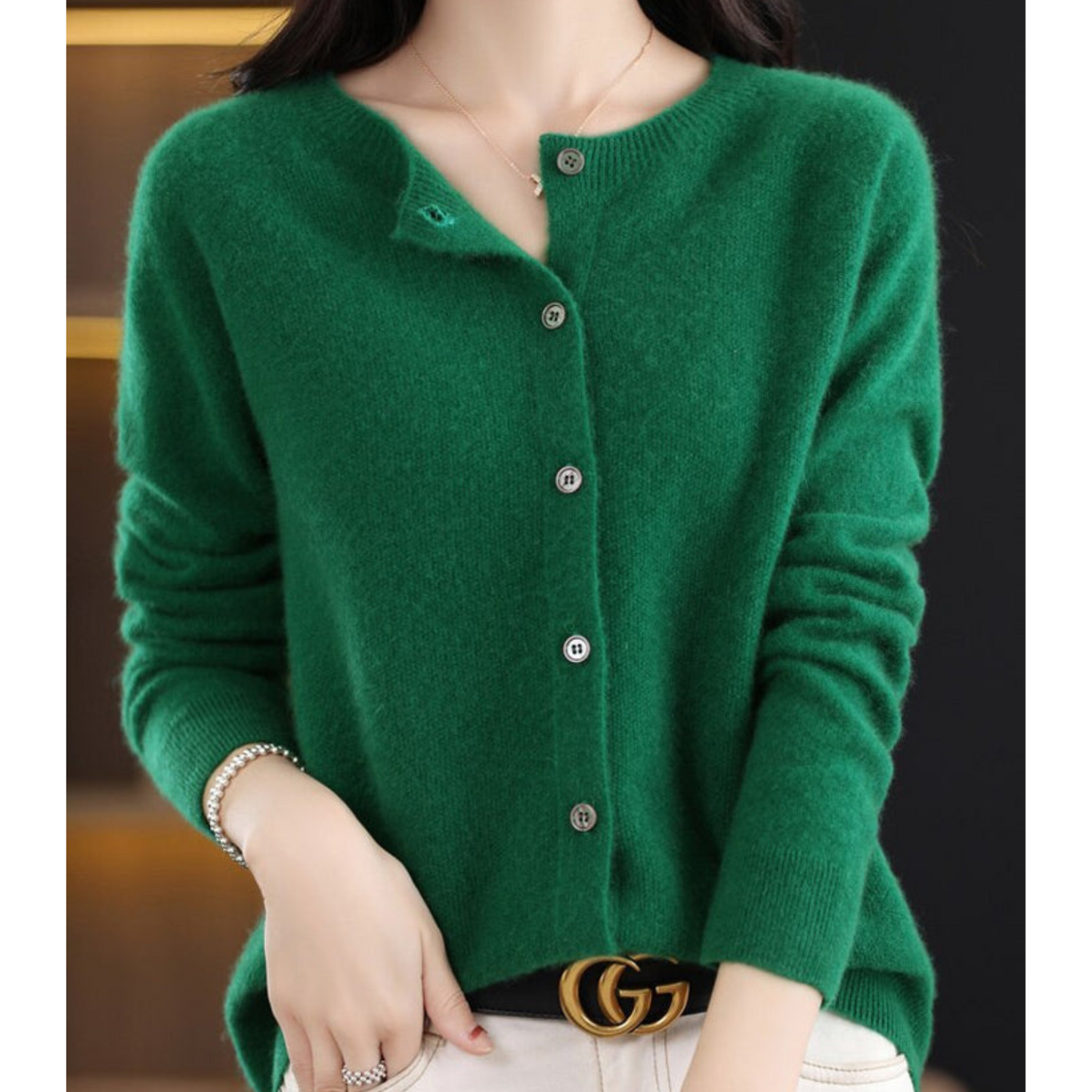 DMT | Damen Rundhals Cardigan Pullover