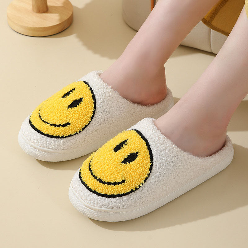 DMT | Großes Smiley-Muster Pelzpantoffel