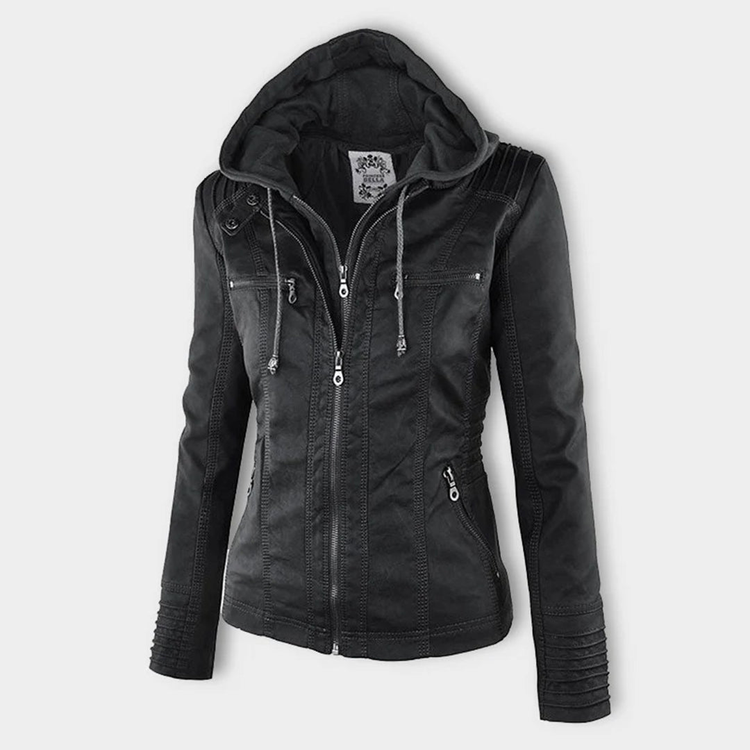 DMT - Damen Lederjacke mit Kapuze