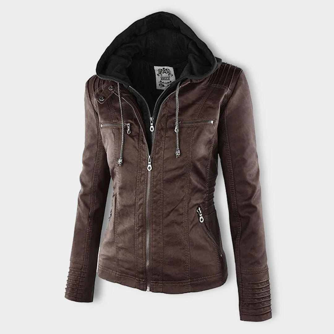 DMT - Damen Lederjacke mit Kapuze