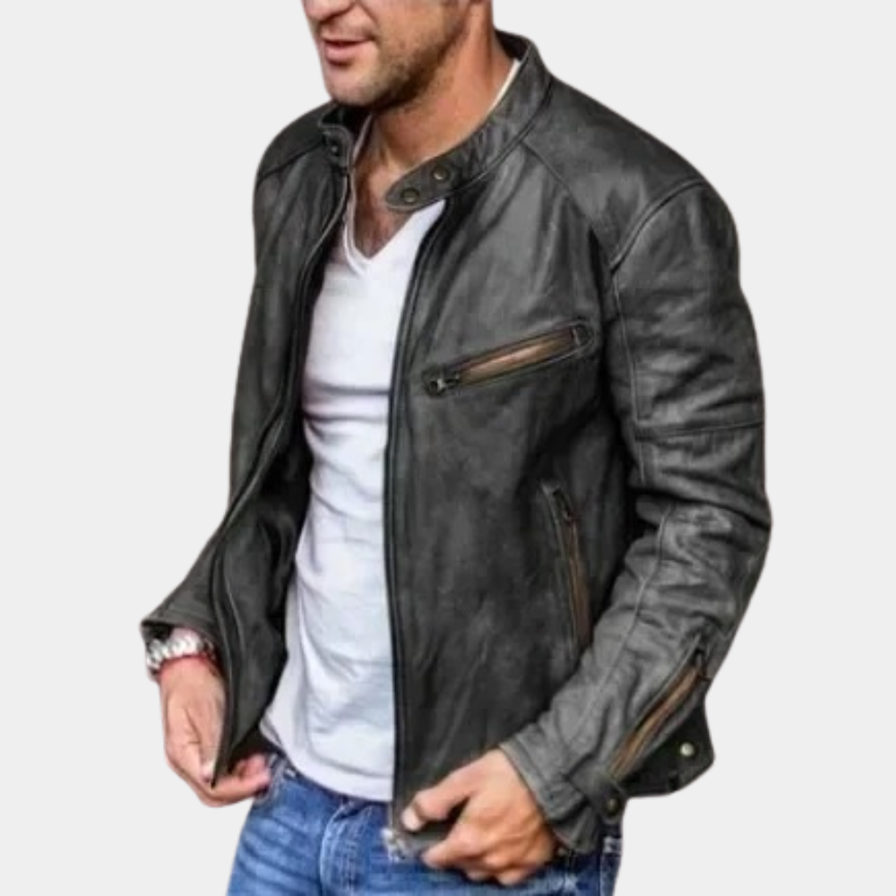 Deutsche Mode Trends | Klassische Wetterfeste Lederjacke Für Männer