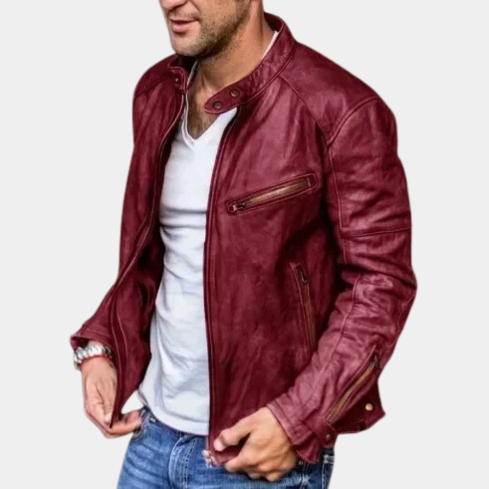 Deutsche Mode Trends | Klassische Wetterfeste Lederjacke Für Männer