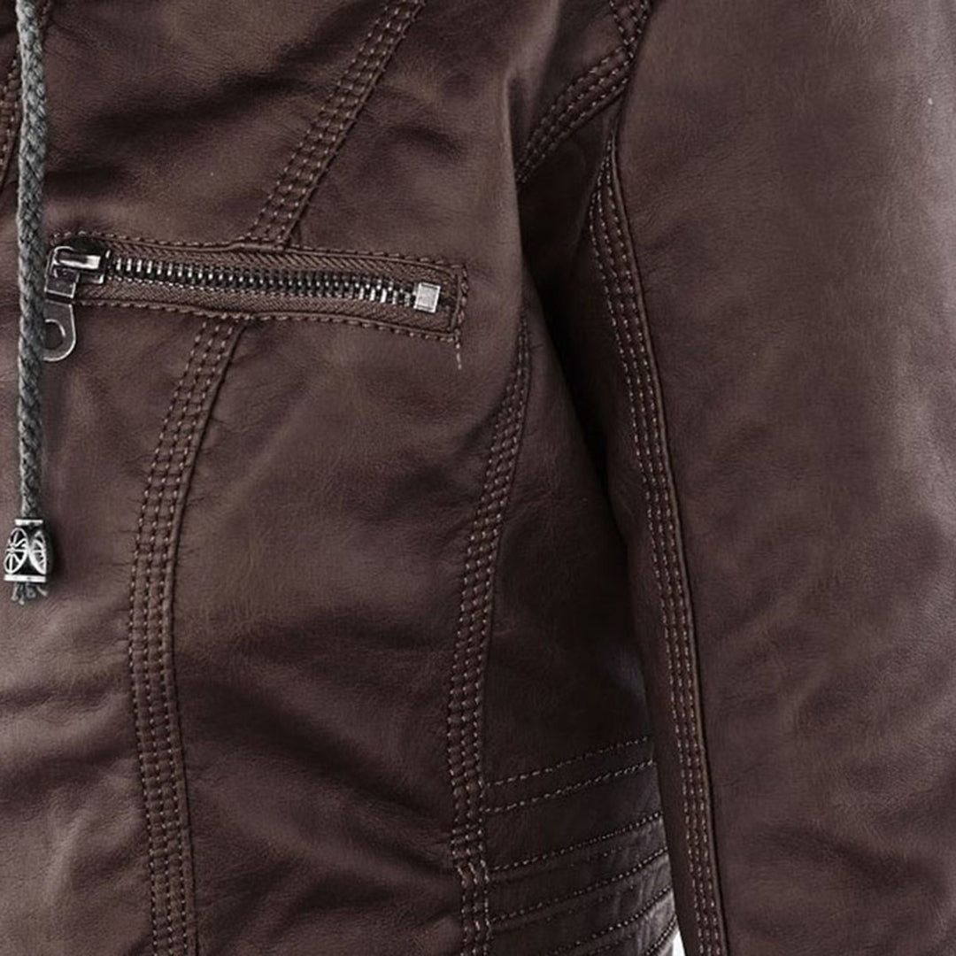 DMT - Damen Lederjacke mit Kapuze