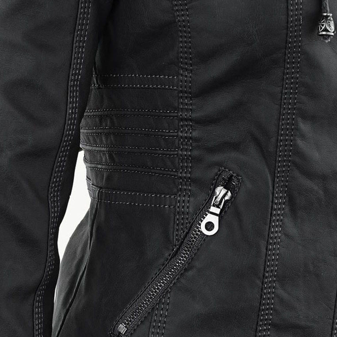 DMT - Damen Lederjacke mit Kapuze