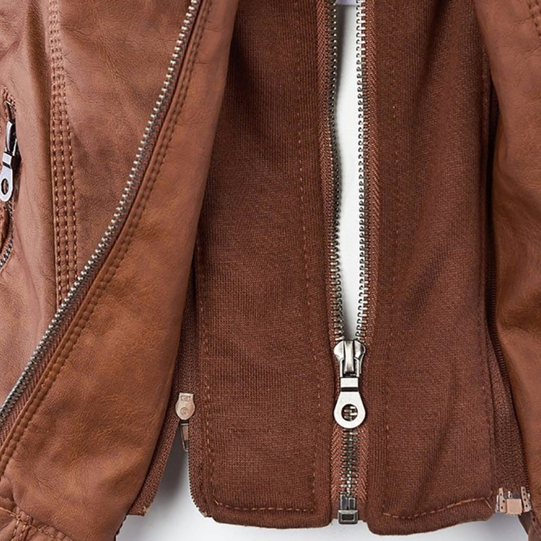 DMT - Damen Lederjacke mit Kapuze