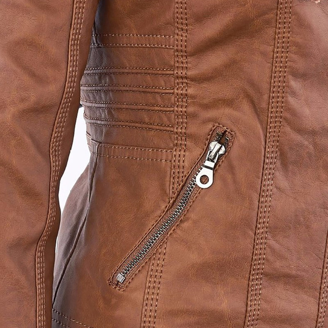 DMT - Damen Lederjacke mit Kapuze