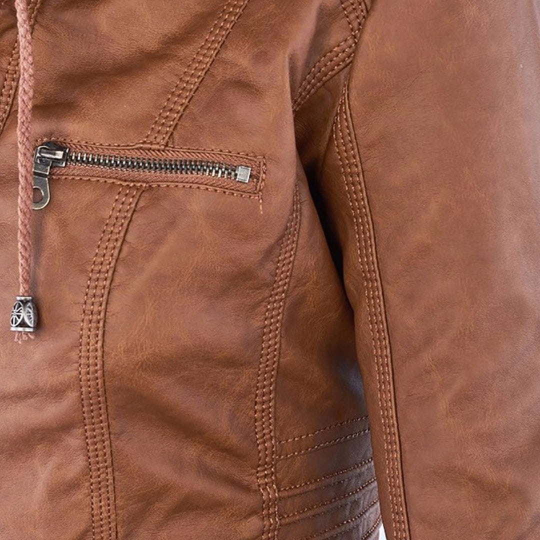 DMT - Damen Lederjacke mit Kapuze