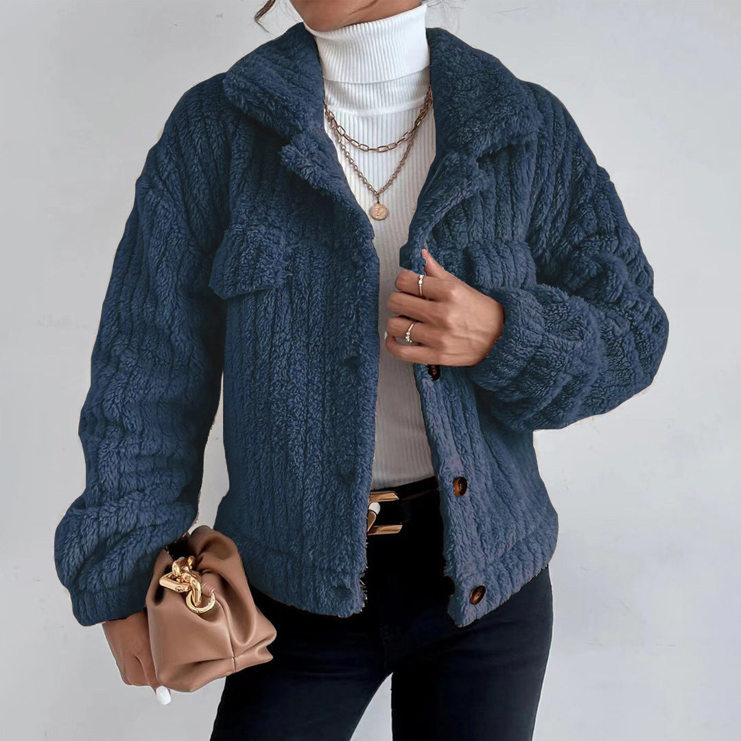 Deutsche Mode Trends | Jacke aus dickem Plüsch und Samt