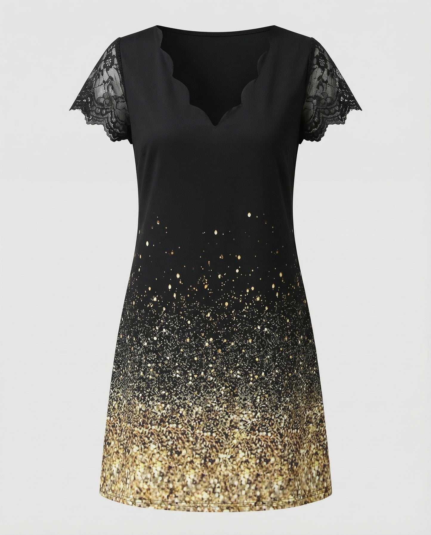 Elegantes Detail Kleid Damen