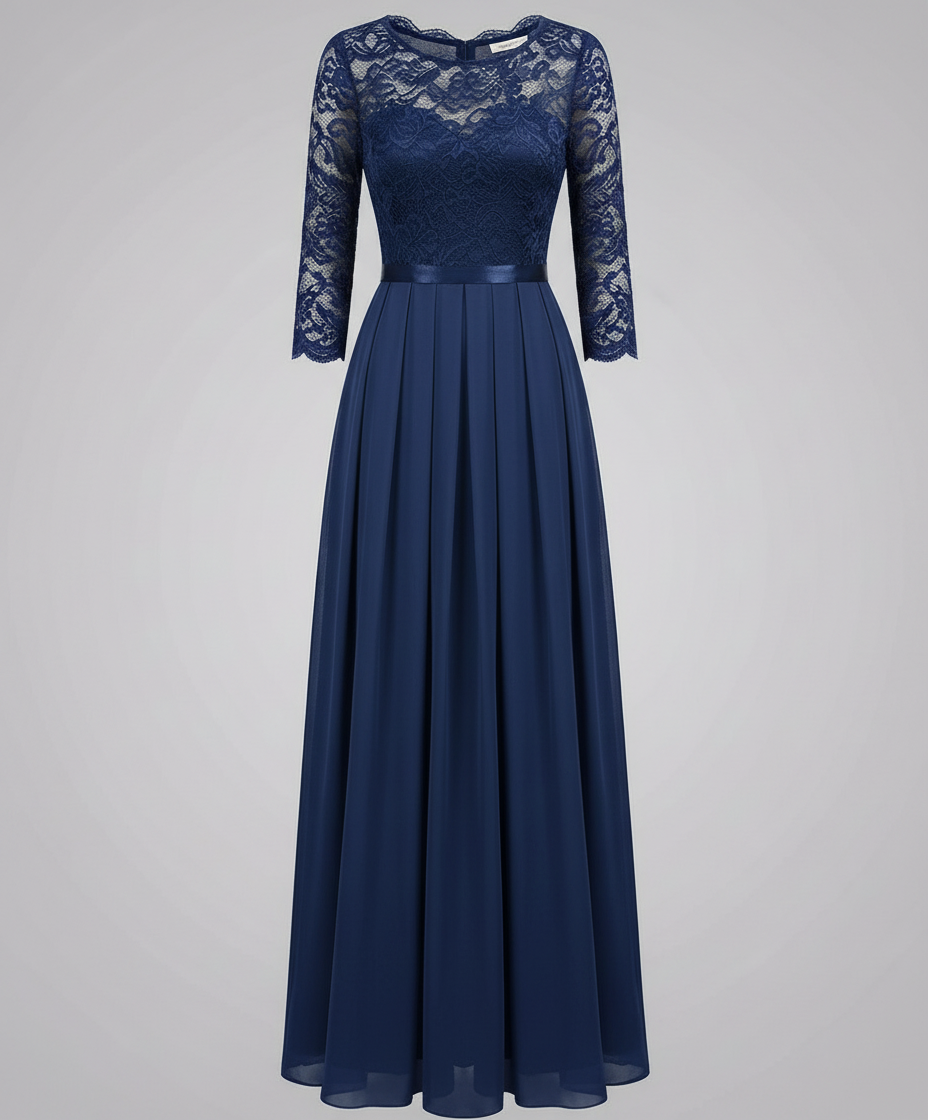 Elegantes Spitzen Brautjungfernkleid