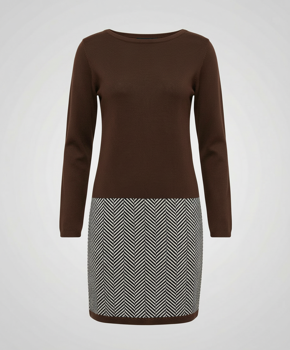 Schickes Hahnentritt Kleid Damen