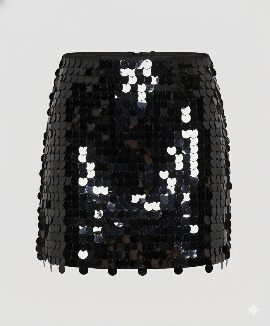 Eleganter Pailletten Rock Damen