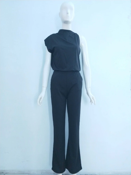 DMT|Damen Jumpsuit Mit Rundhalsausschnitt, Armellos Und Weitem Bein