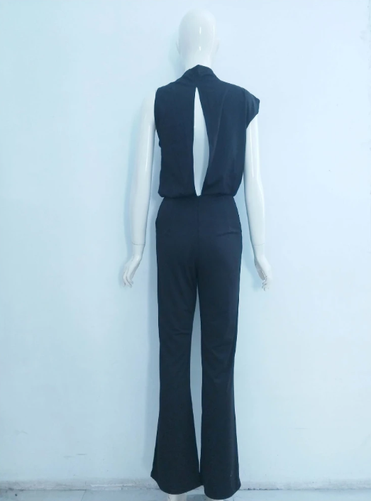 DMT|Damen Jumpsuit Mit Rundhalsausschnitt, Armellos Und Weitem Bein