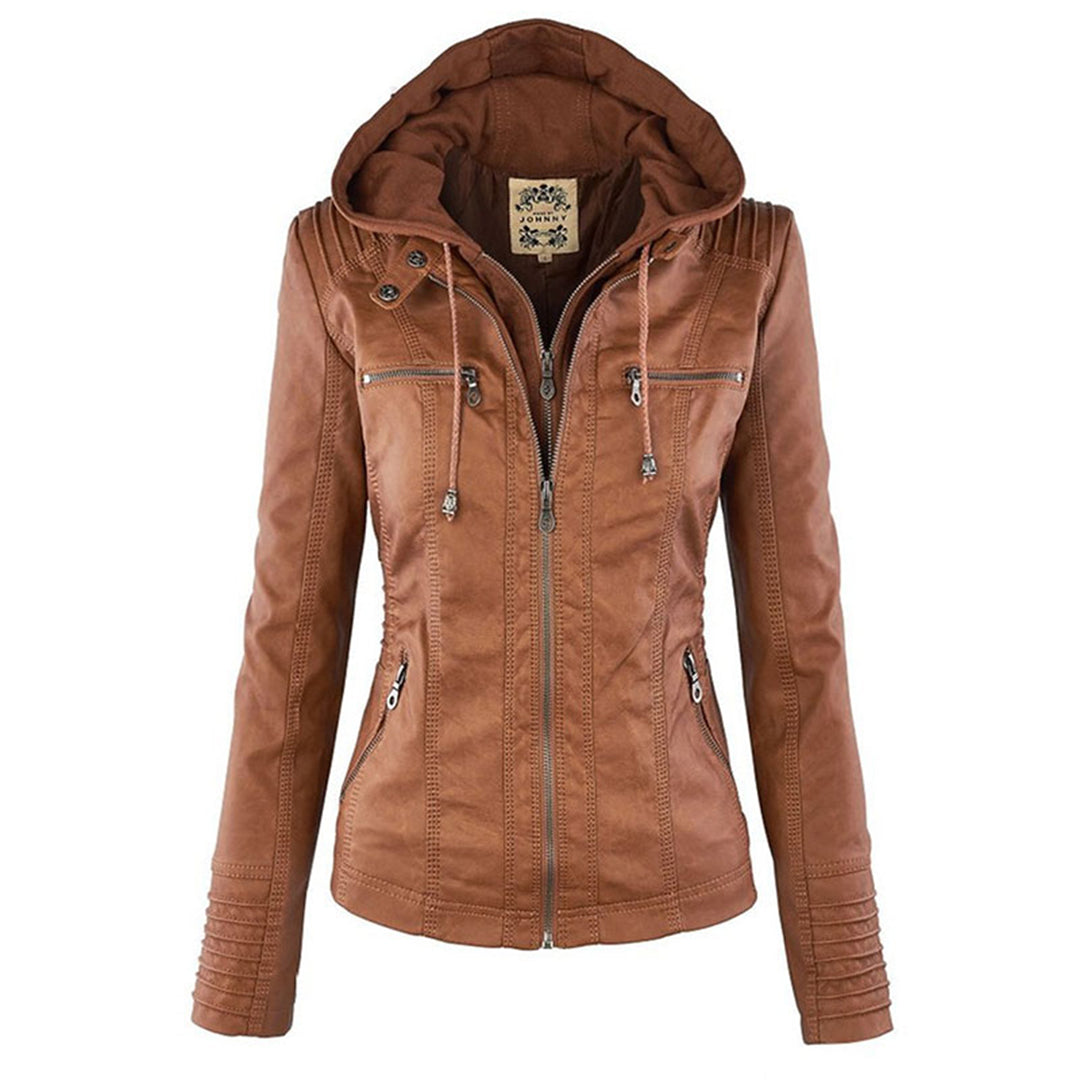 DMT - Damen Lederjacke mit Kapuze