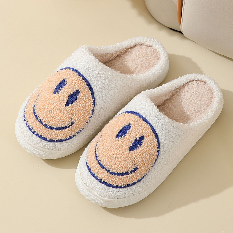 DMT | Großes Smiley-Muster Pelzpantoffel