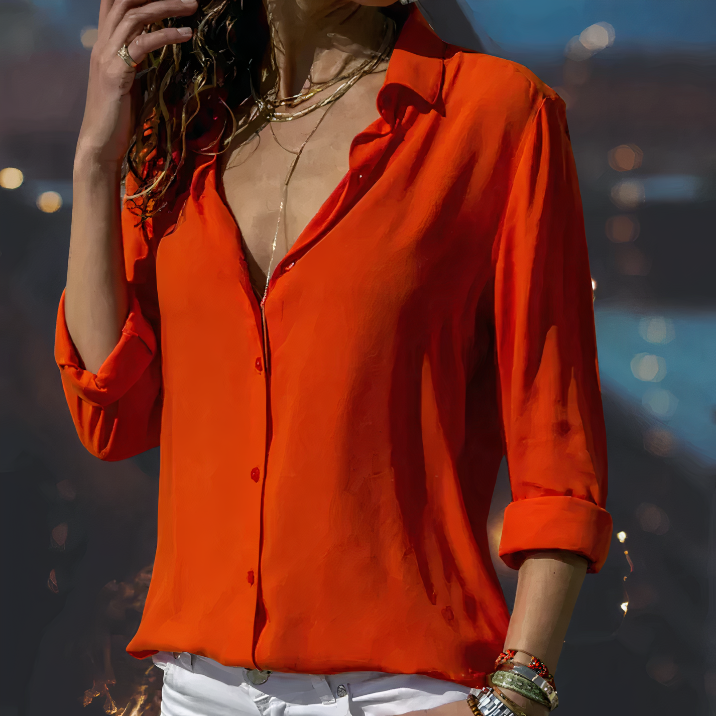 DMT - Elegante Chiffonbluse für Frauen