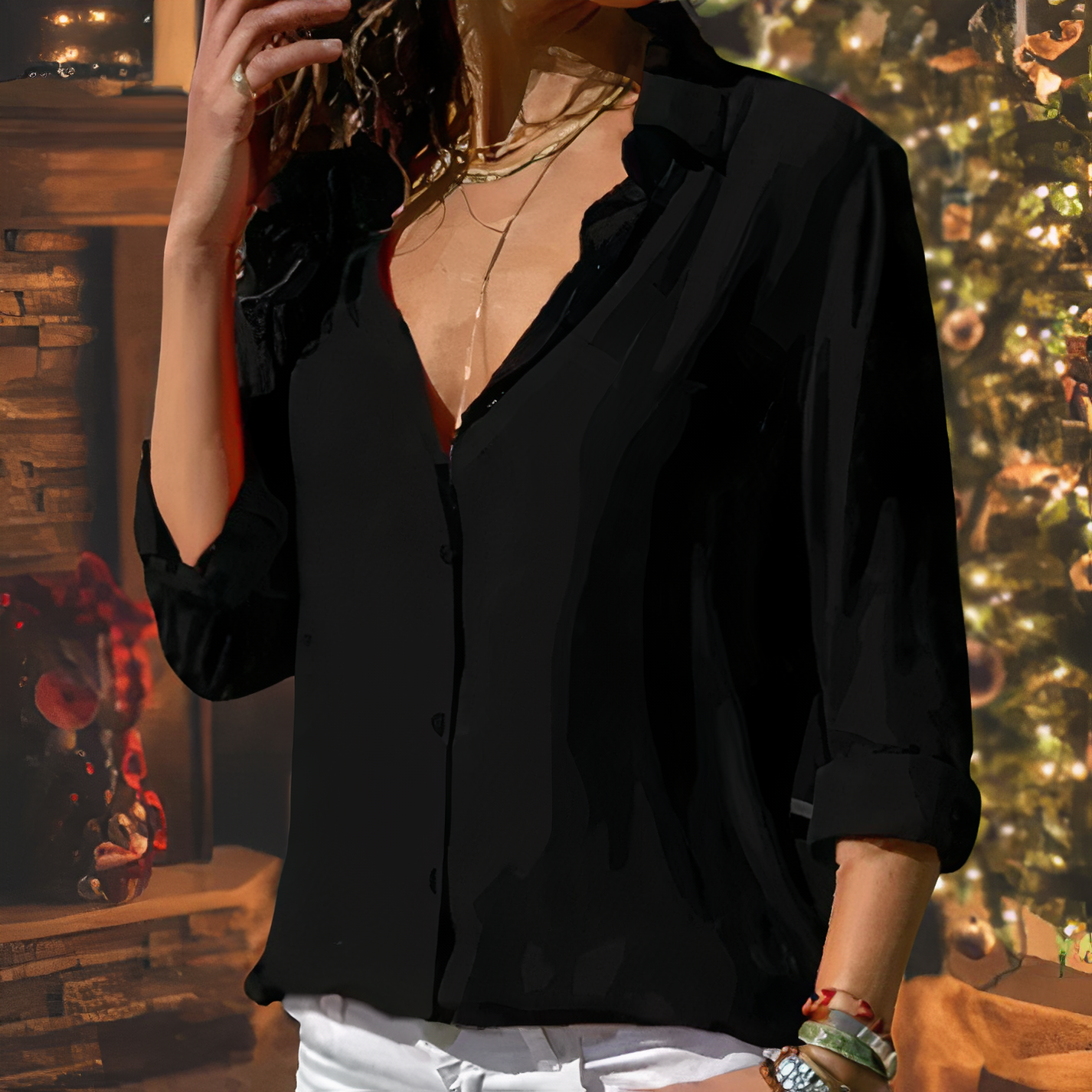 DMT - Elegante Chiffonbluse für Frauen