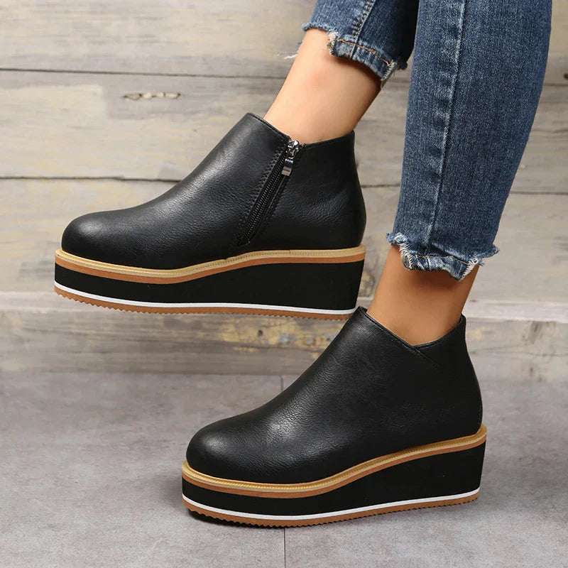 DMT | Stilvolle Stiefeletten mit Zipper und Plateau