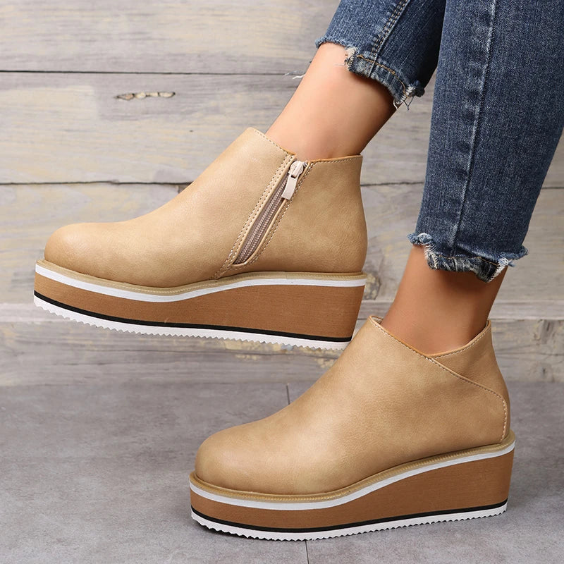 DMT | Stilvolle Stiefeletten mit Zipper und Plateau