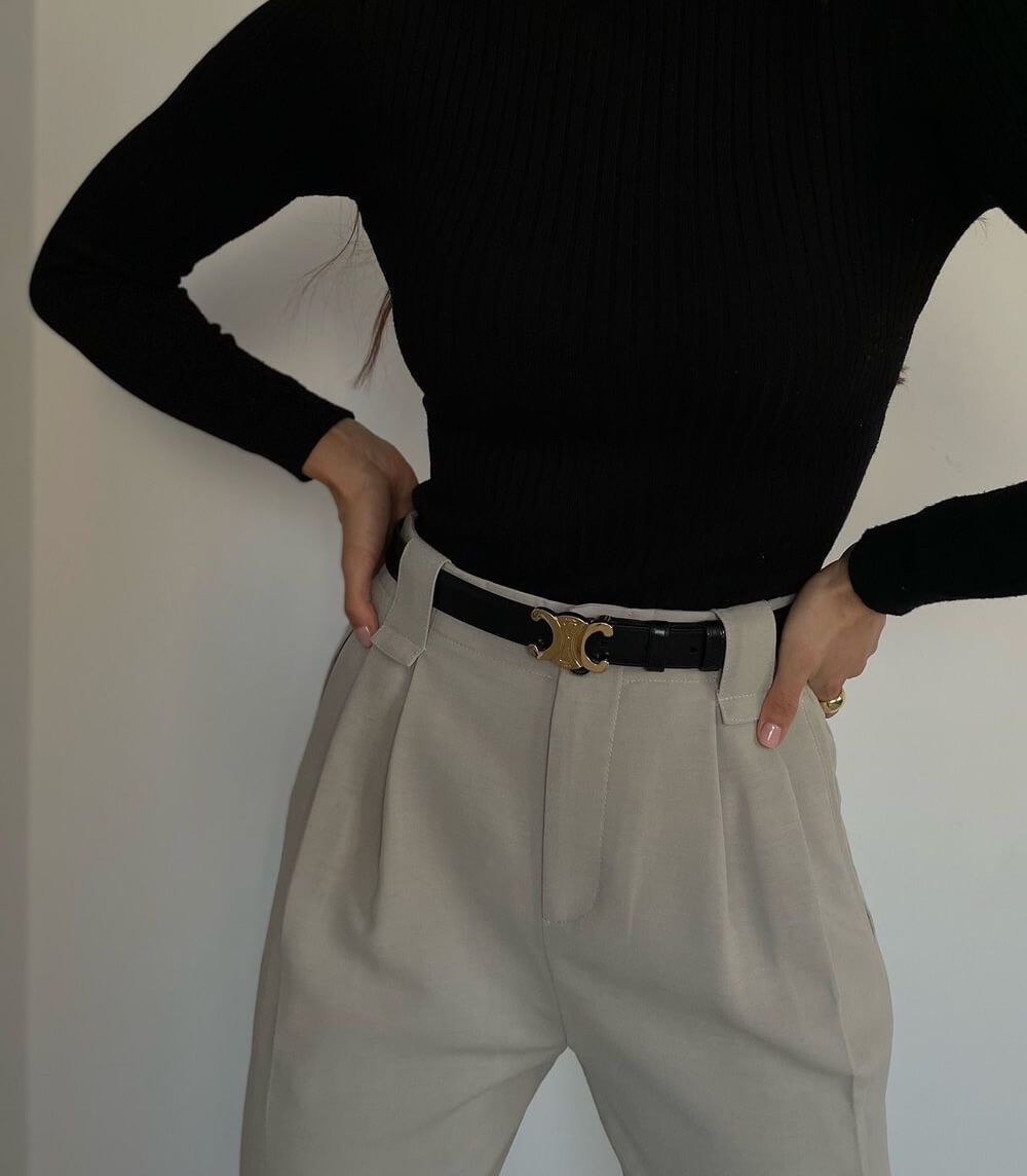 DMT | Gürtel Damen | Eleganter Vegan Ledergürtel | Marken Gürtel