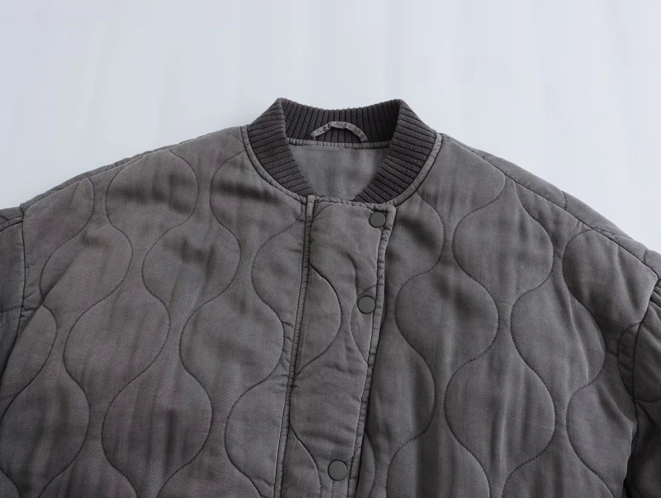 DMT | Damen Locker geschnittene Graue Bomberjacke