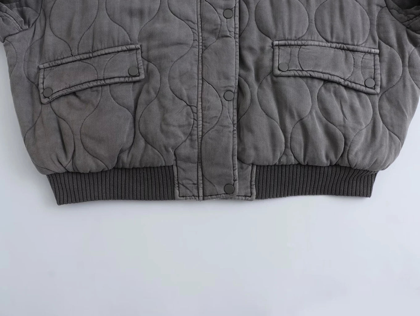 DMT | Damen Locker geschnittene Graue Bomberjacke