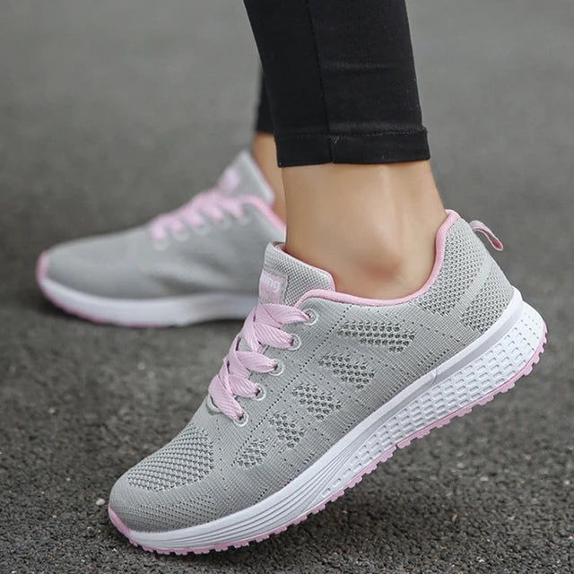 DMT | Damers Andningsbara Mesh Tyg Snörade Sneakers