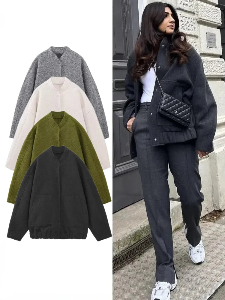 DMT | Chic - Übergroße Gemischte Bomberjacke für Damen Herbst/Winter 2023