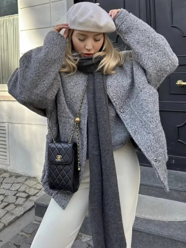 DMT | Chic - Übergroße Gemischte Bomberjacke für Damen Herbst/Winter 2023