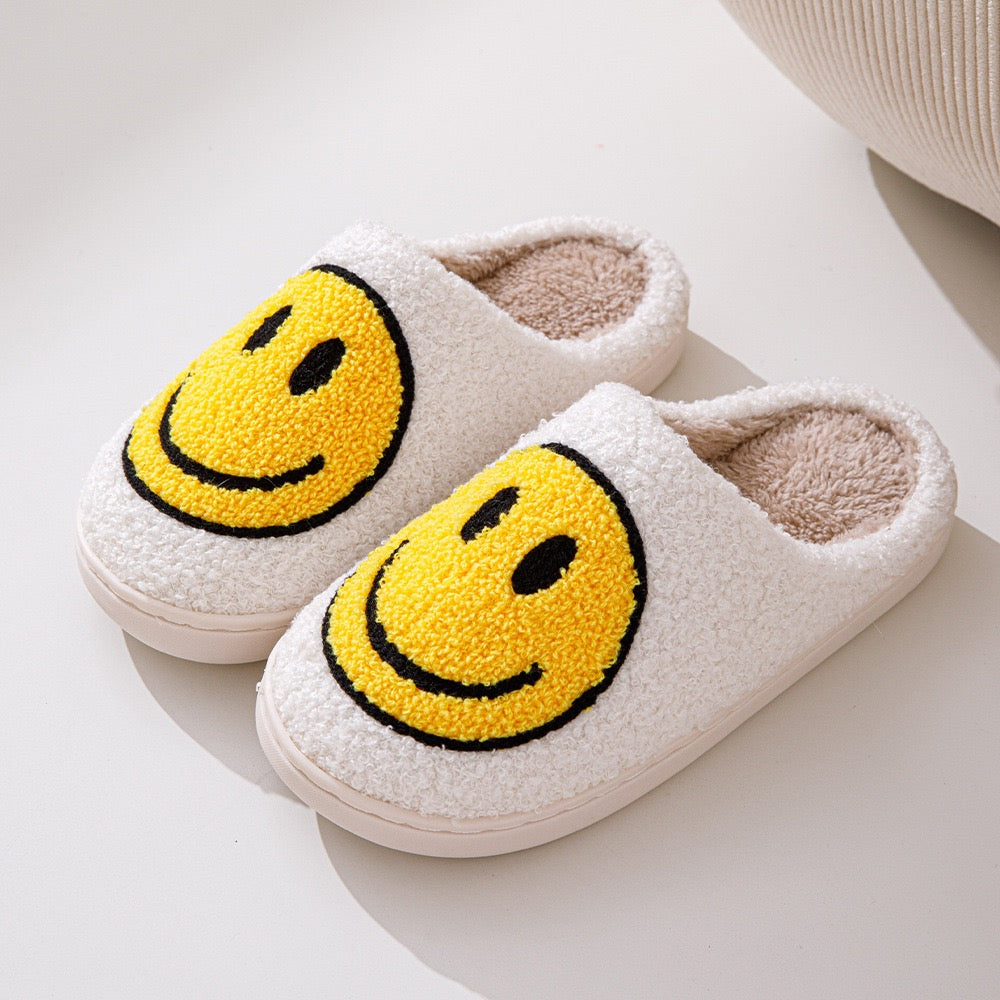 DMT | Großes Smiley-Muster Pelzpantoffel