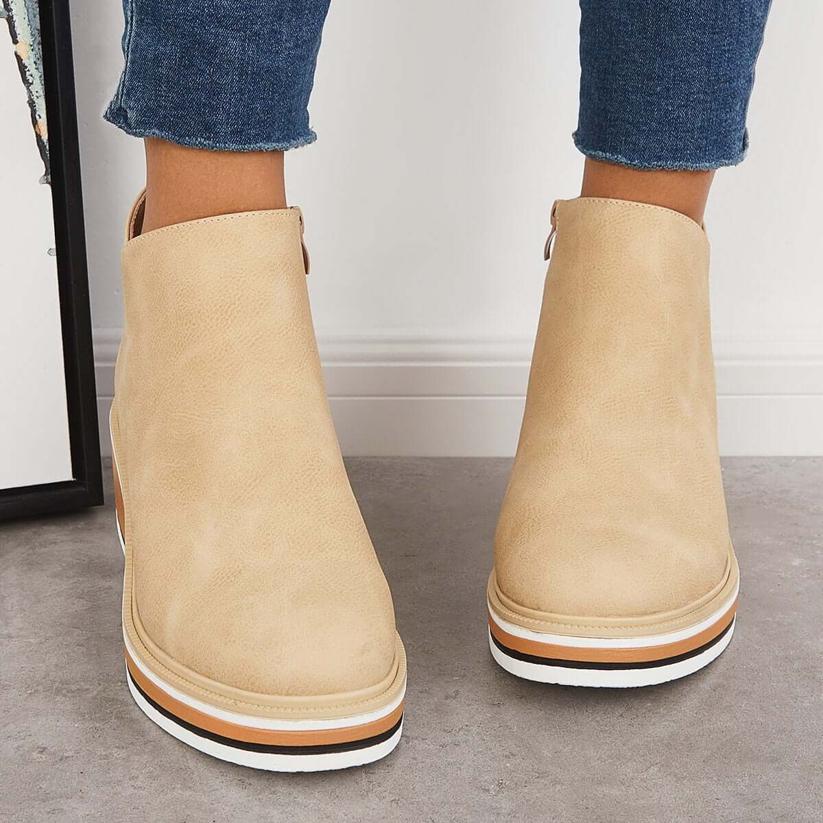 DMT | Stilvolle Stiefeletten mit Zipper und Plateau