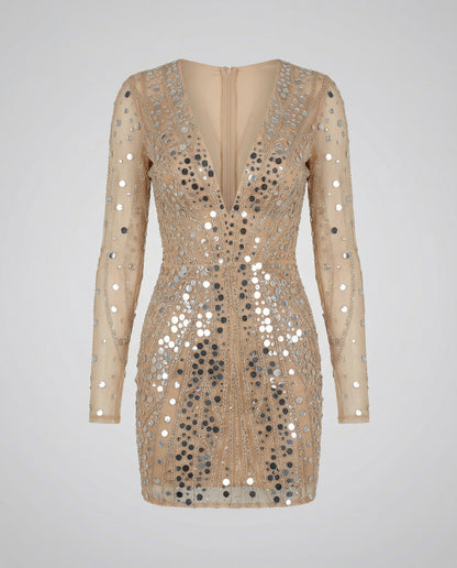 Golden Paillettenkleid Damen