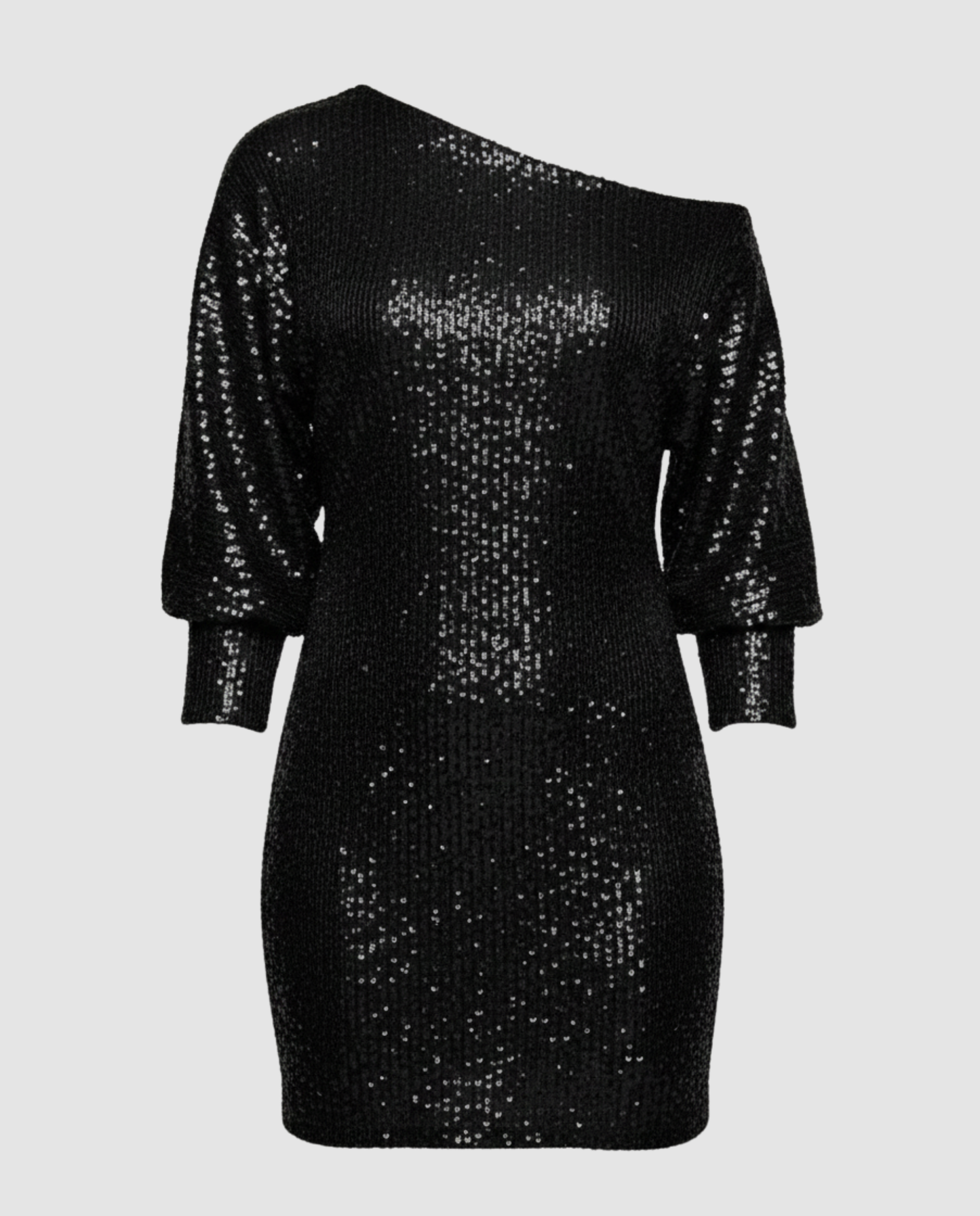 Glänzendes One Shoulder Minikleid