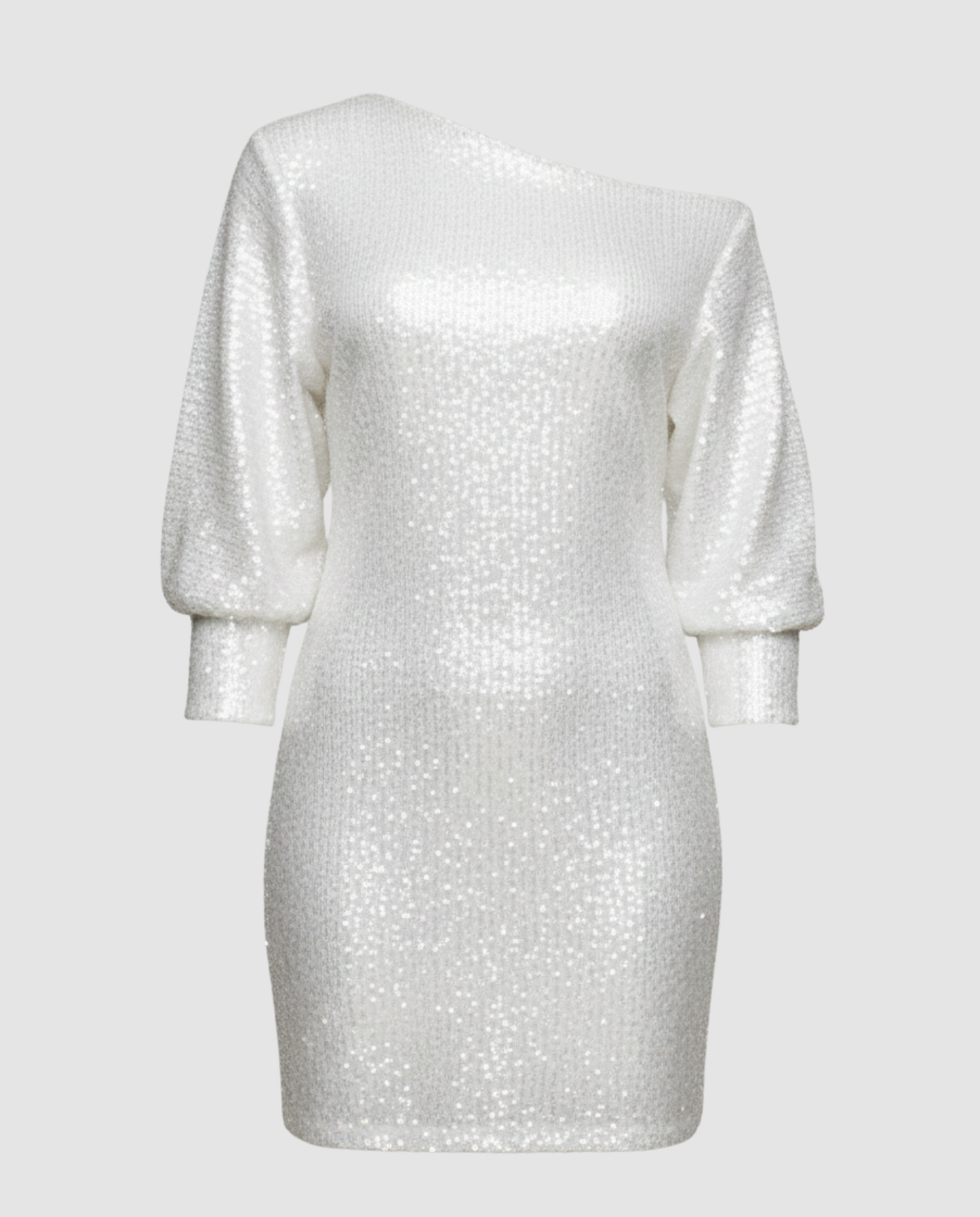 Glänzendes One Shoulder Minikleid