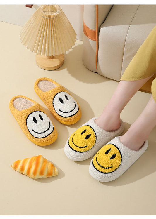 DMT | Großes Smiley-Muster Pelzpantoffel