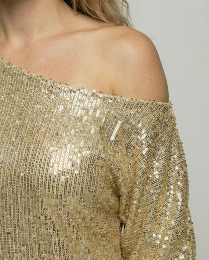 Glänzendes One Shoulder Minikleid