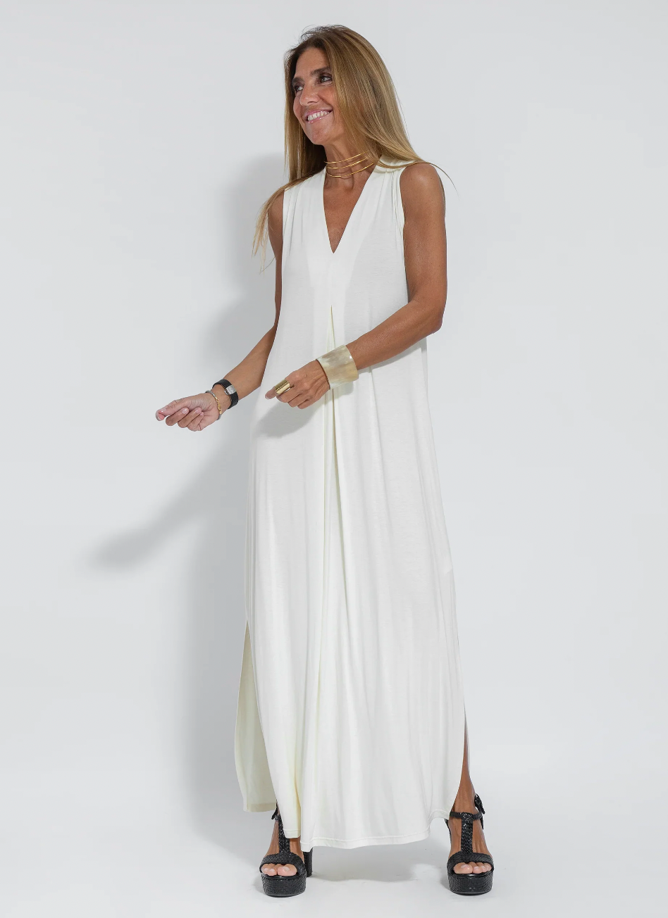DMT | Set aus langem schlankmachenden Kleid und Weste