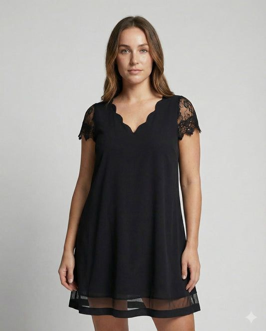 Elegantes Detail Kleid Damen