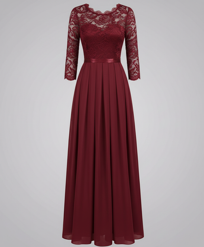 Elegantes Spitzen Brautjungfernkleid